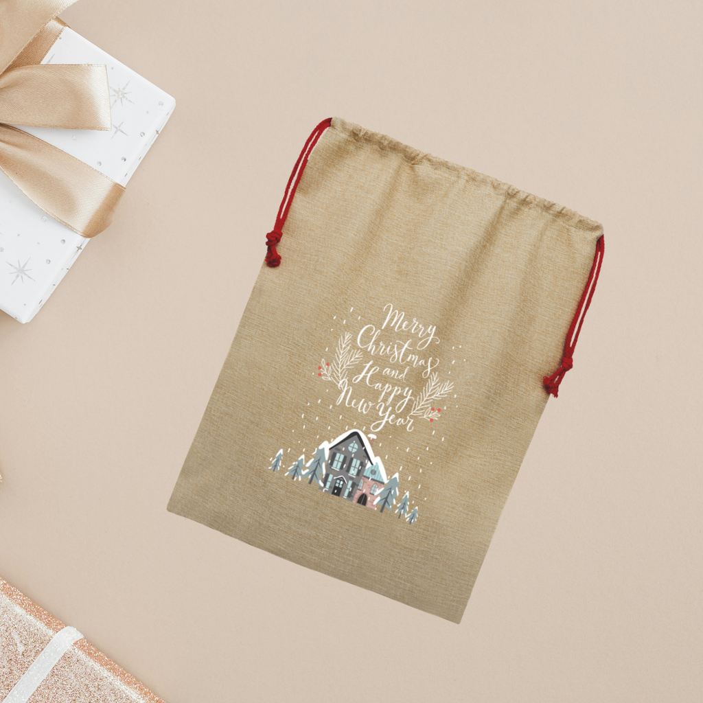 Geschenkbeutel "Merry Christmas and Happy new Year"